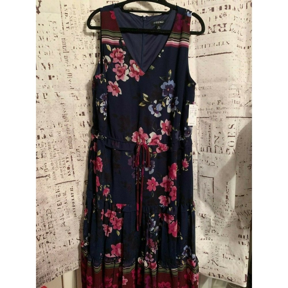 NWT Roz & Ali Women's  Dress Floral Pattern Boho